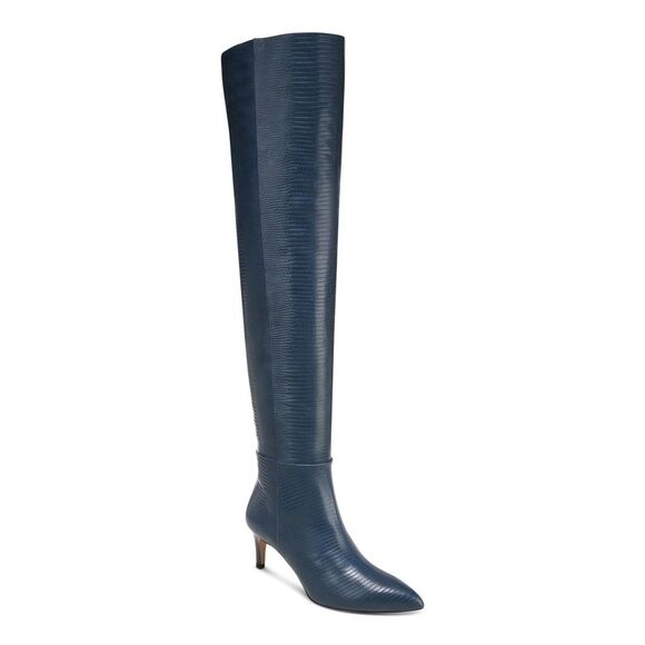 NWT SAM EDELMAN Womens NavySlit Back Ursula Stiletto Boots 7.5 M